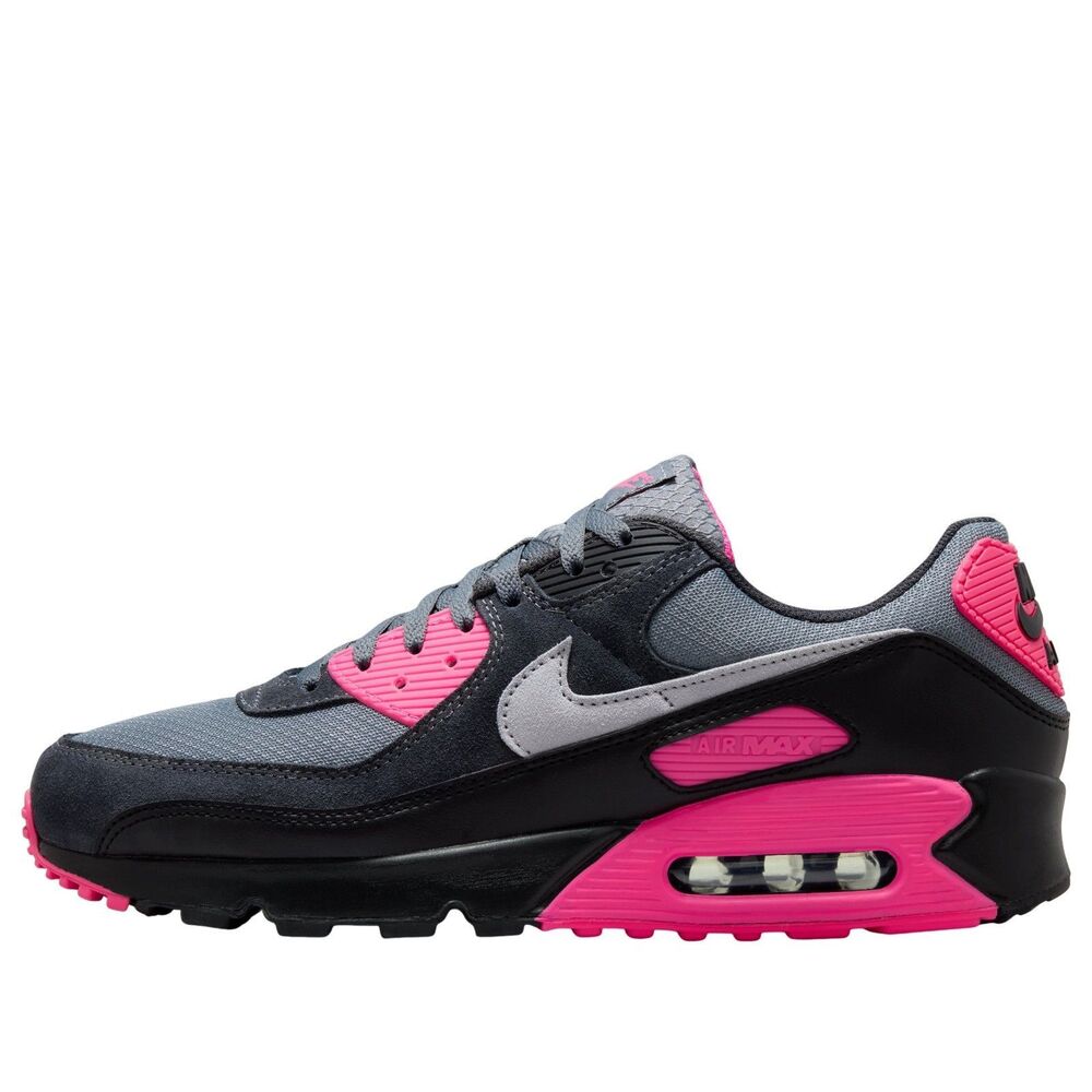 Nike Air Max 90 Shoes Wolf Grey Hyper Pink Black DM0029-010 Men's Size 12
